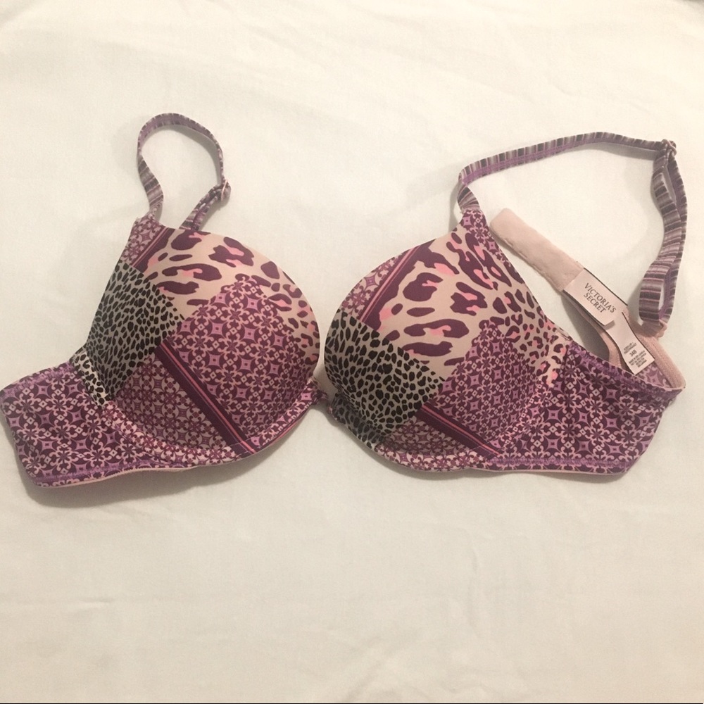 EUC Victoria’s Secret Push-Up Bra, Pink Animal Print Size 34B